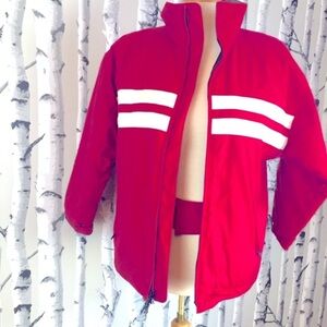 Otis Red zip-up high collar quilted lining jacket